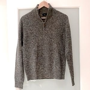 New J.Crew Men’s Wool Half-Zip Sweater | Size S | Gray